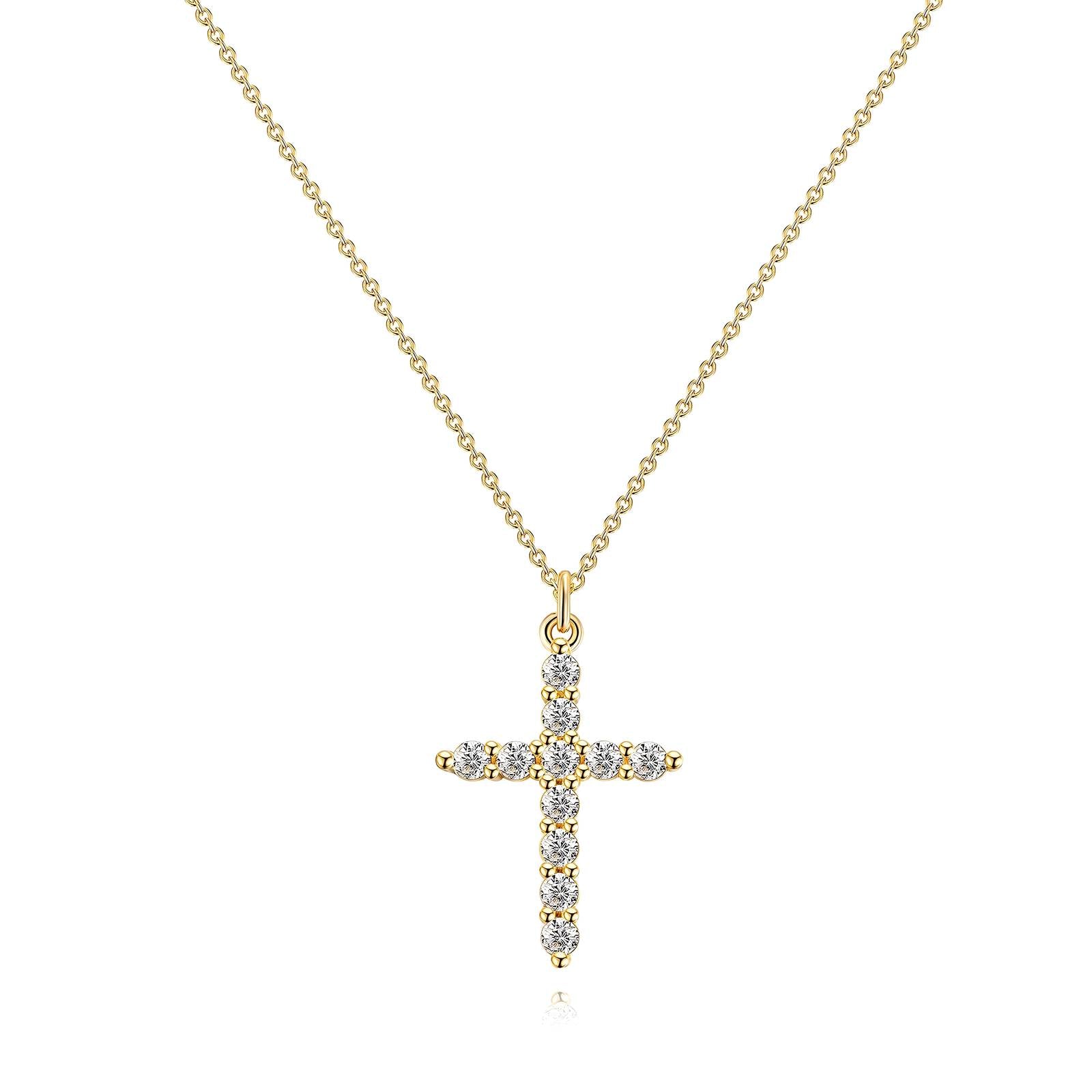 Collier Croix sertie pierre