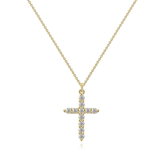 Collier Croix sertie pierre